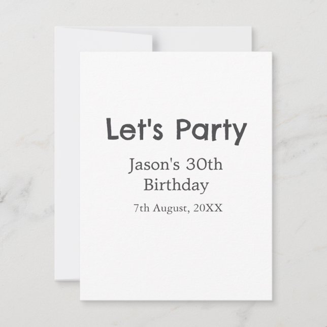 Tarjeta Pequeña Vamos fiesta feliz 30 cumpleaños nombre gris simpl (Anverso)