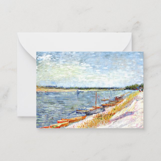 Tarjeta Pequeña Van Gogh - Paisaje del río (Anverso)