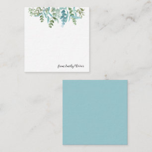 Tarjeta Pequeña Vegetación de color de agua elegante - Nombre pers