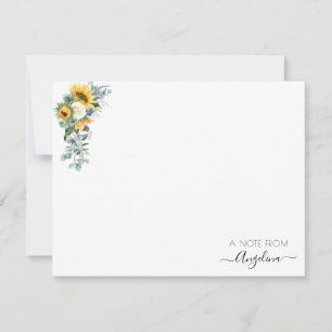 Tarjeta Pequeña vegetación de girasol rústico floral personalizada