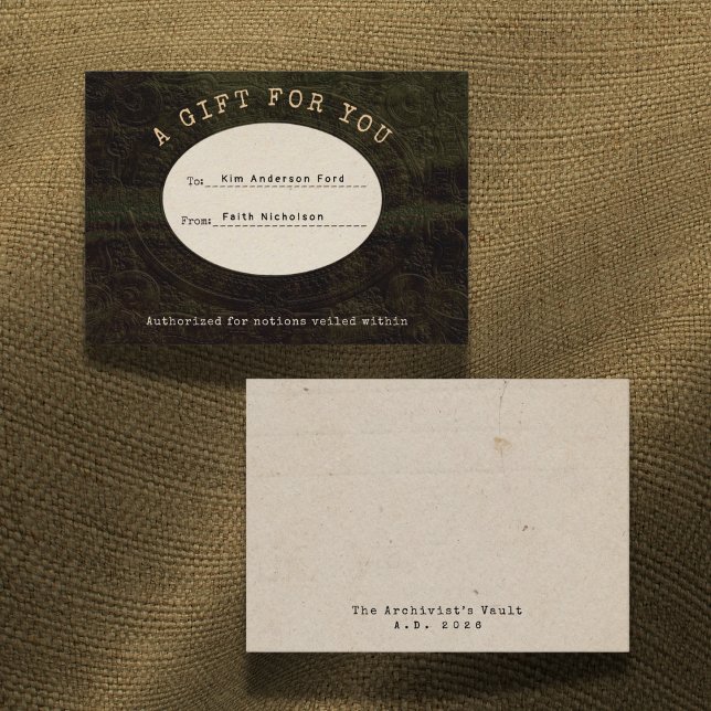 Tarjeta Pequeña Veiled Notions Graduation Gift Card Insert Card (Subido por el creador)