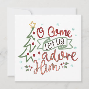 Tarjeta Pequeña Ven Adore Him Navidades Card
