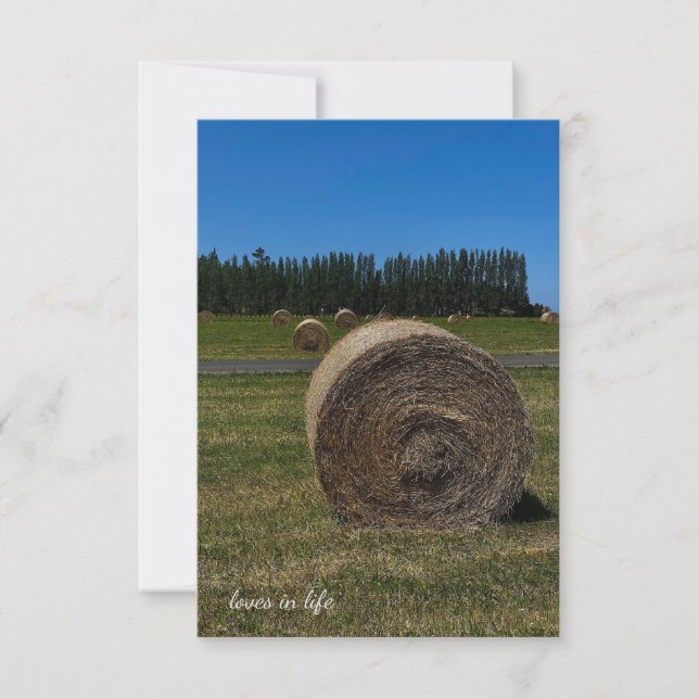 Tarjeta Pequeña Verano Hay Bales (Anverso)