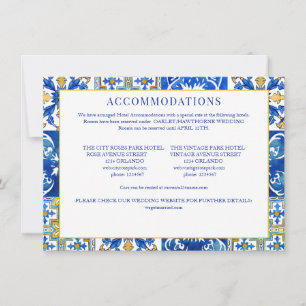Tarjeta Pequeña verano mediterráneo Boda amarillo azul moderno