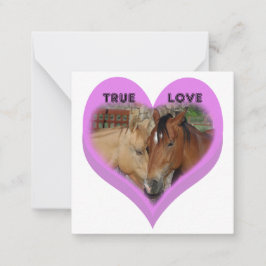 Tarjeta Pequeña Verdadero Amor Caballos Corazones de Conversación