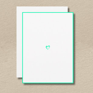 Tarjeta Pequeña Verde Espuma de Mar Borde Mínimo Corazón Sin Texto