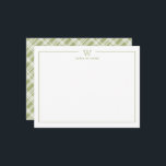 Tarjeta Pequeña Verde Formal Clásico Familia Monograma Cuadros<br><div class="desc">Obtenga un aspecto profesional con nuestra papelería personalizada formal y elegante en tarjetas planas que presentan su monograma y su nombre debajo en fuente Sans Serif combinada con una elegante fuente de cara abierta, en el reverso de la tarjeta un fondo de cuadros chic inspirado en una granja en verde...</div>