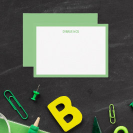 Tarjeta Pequeña Verde jaula minimalista, borde único, personalizac