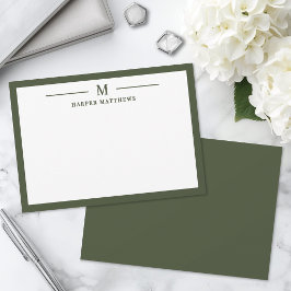 Tarjeta Pequeña Verde Oliva Simple Clásico Personalizado
