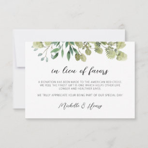 Tarjeta Pequeña Verde rústico elegante en lugar de la carta de fav