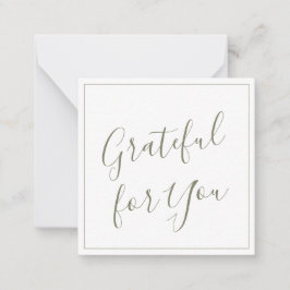Tarjeta Pequeña Verde Salvia Personalizado Agradecido Contigo