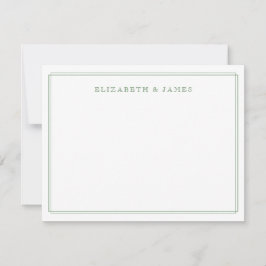 Tarjeta Pequeña Verde Salvia Sencillo Elegante Vintage Personaliza