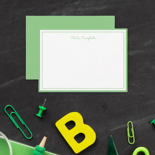 Tarjeta Pequeña verde verde azulado brillante minimalista, 2 borde