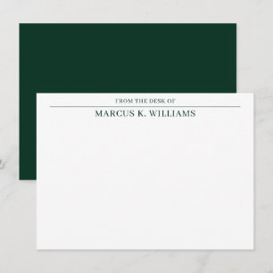 Tarjeta Pequeña Verde y blanco masculino moderno