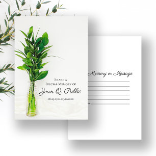 Tarjeta Pequeña Verdor en grano compartir memoria Keepsake funeral