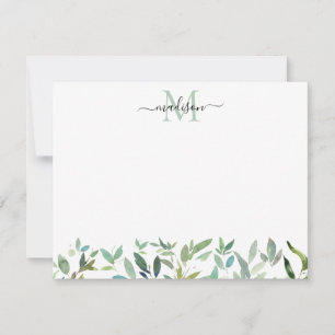 Tarjeta Pequeña Verdor Eucalipto Botánico Monograma Foliage
