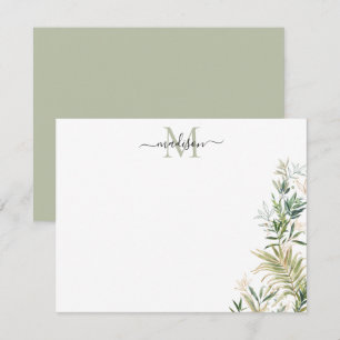Tarjeta Pequeña Verdor Oro Foliage botánico rústico Monograma