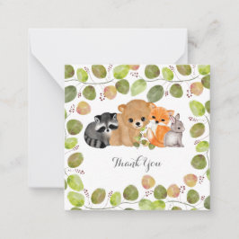 Tarjeta Pequeña Verdor Woodland Animal Notecards