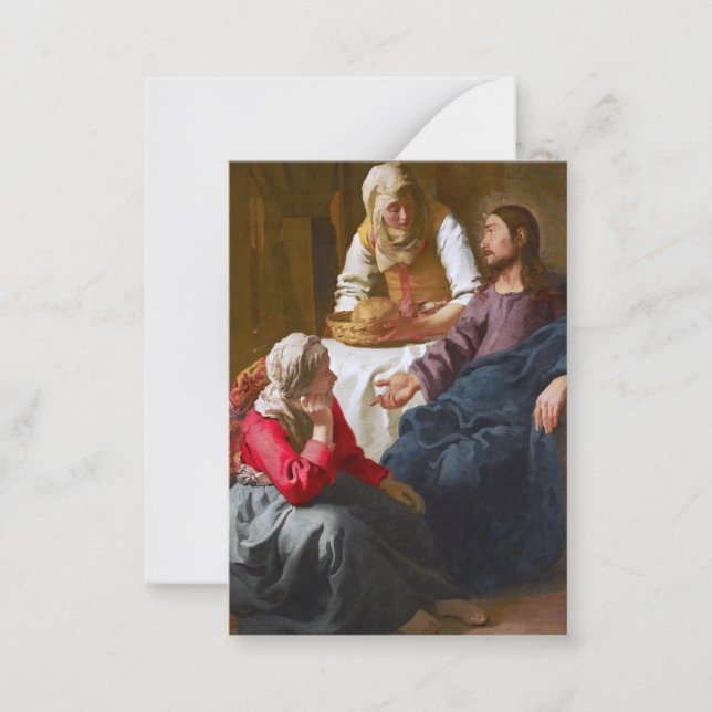 Tarjeta Pequeña Vermeer - Cristo en la Casa de Martha y María (Anverso)