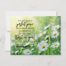 Tarjeta Pequeña Versículo Bíblico Inspirador Isaías 26:3 Iglesia