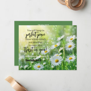 Tarjeta Pequeña Versículo Bíblico Inspirador Isaías 26:3 Iglesia
