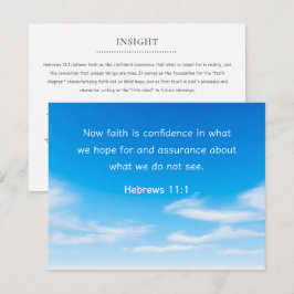 Tarjeta Pequeña Versículo Bíblico Motivacional Hebreos 11:1 Iglesi