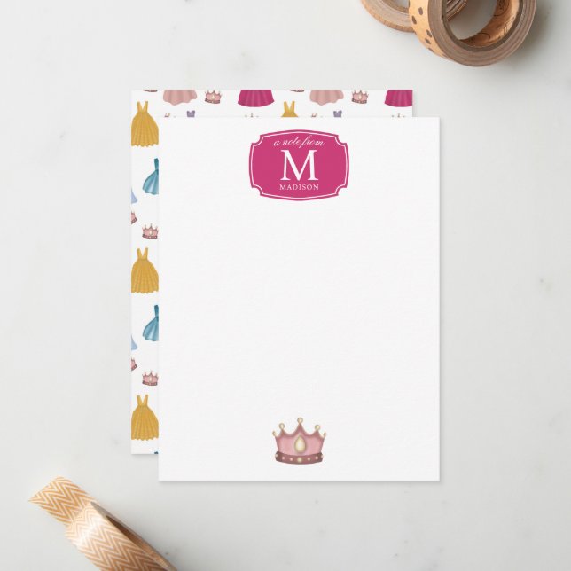 Tarjeta Pequeña Vestidos de Princesa Cuento de Hadas Niña Niños (Anverso/Reverso In Situ)