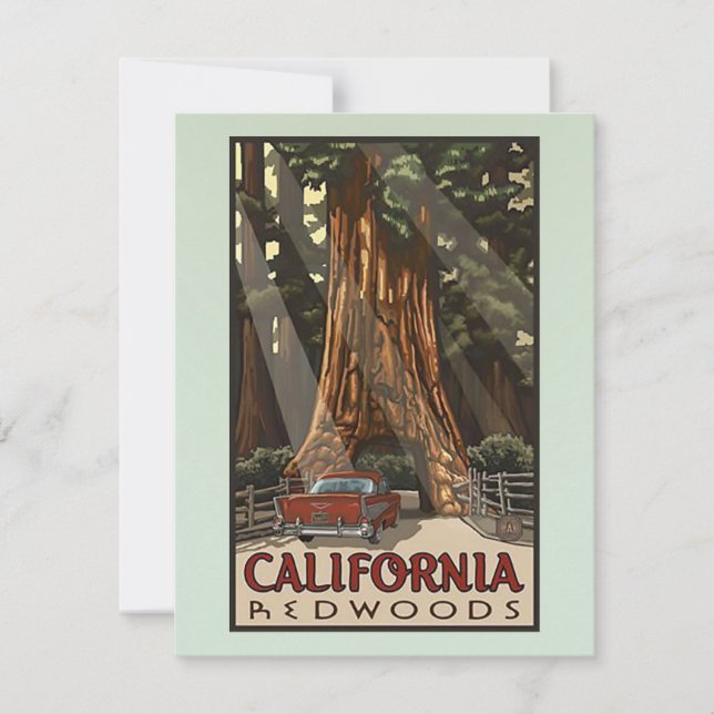 Tarjeta Pequeña Viaje de secuoyas de California (Anverso)