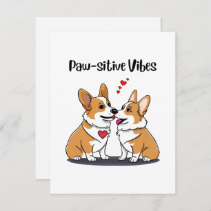 Tarjeta Pequeña Vibes Corgis enamorados