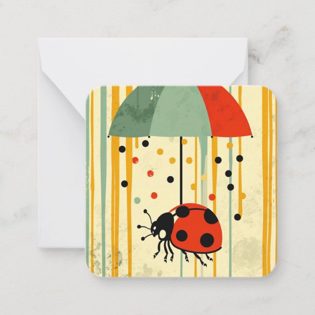 Tarjeta Pequeña Vibrante Belleza de Bicho de Ladybug (Anverso)