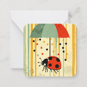 Tarjeta Pequeña Vibrante Belleza de Bicho de Ladybug