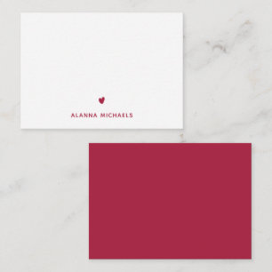 Tarjeta Pequeña Vibrante Corazón y Nombre Magenta
