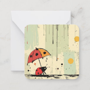 Tarjeta Pequeña Vibrante Ladybug Delight
