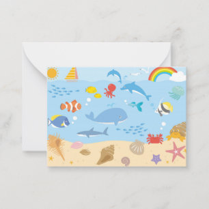Tarjeta Pequeña Vida Oceánica