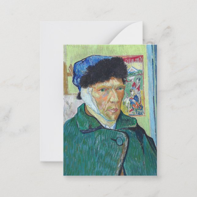 Tarjeta Pequeña Vincent van Gogh - Autorretrato con oreja vendada (Anverso)