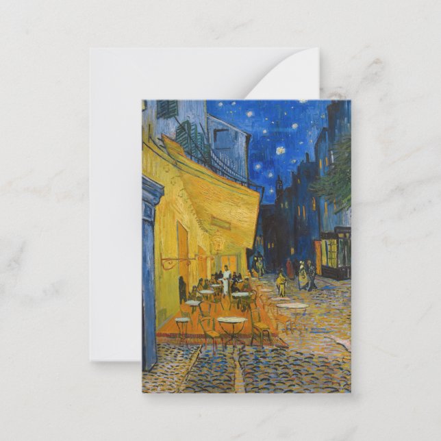 Tarjeta Pequeña Vincent van Gogh - Cafe Terrace de noche (Anverso)