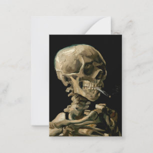Tarjeta Pequeña Vincent van Gogh - Calavera con cigarrillo en llam