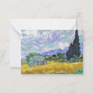 Tarjeta Pequeña Vincent Van Gogh - Campo de trigo con cipreses