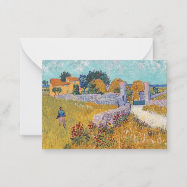 Tarjeta Pequeña Vincent van Gogh - Casa de campo en Provenza (Anverso)
