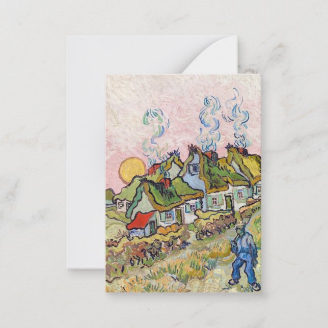 Tarjeta Pequeña Vincent van Gogh - Casas y Figura (Anverso)