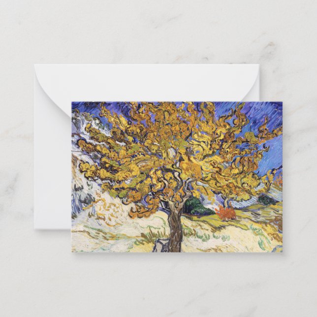Tarjeta Pequeña Vincent van Gogh - El árbol de las moras (Anverso)