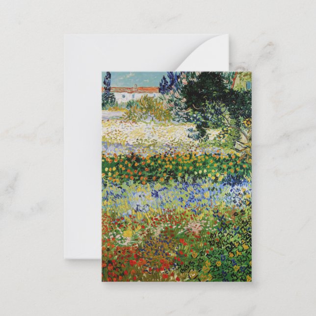 Tarjeta Pequeña Vincent van Gogh - Jardín de flores (Anverso)