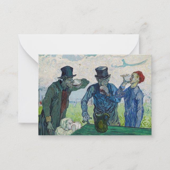 Tarjeta Pequeña Vincent van Gogh - Los bebedores, después de Daumi (Anverso)