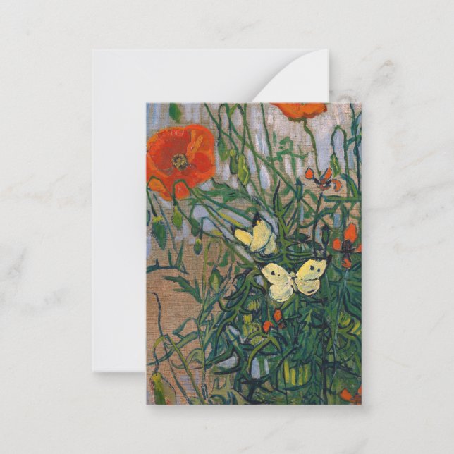 Tarjeta Pequeña Vincent van Gogh - Mariposas y Papas (Anverso)