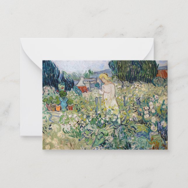 Tarjeta Pequeña Vincent van Gogh - Miss Gachet en su jardín (Anverso)