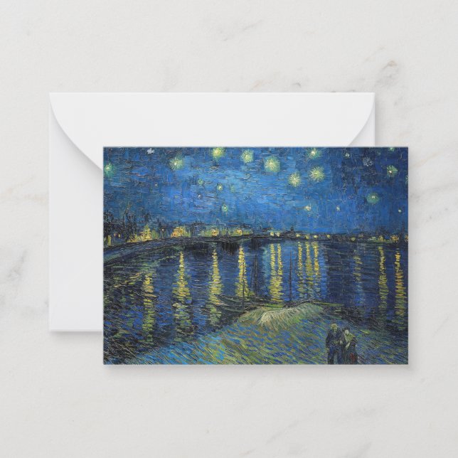 Tarjeta Pequeña Vincent van Gogh - Noche estrellada sobre el Ródan (Anverso)