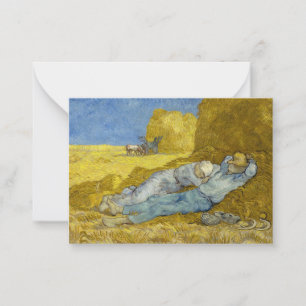 Tarjeta Pequeña Vincent Van Gogh - Noon, Descanse del trabajo / Si