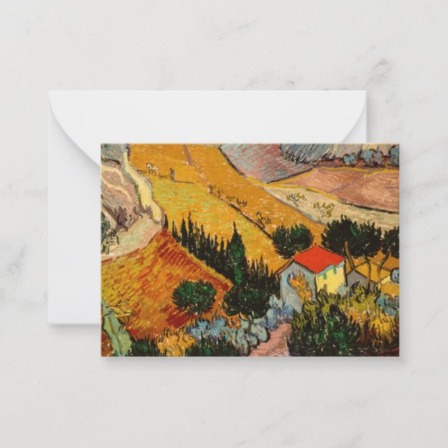 Tarjeta Pequeña Vincent van Gogh - Paisaje, Casa y Payaso (Anverso)