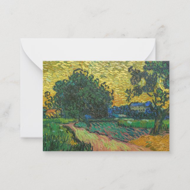 Tarjeta Pequeña Vincent van Gogh - Paisaje en Crepúsculo (Anverso)