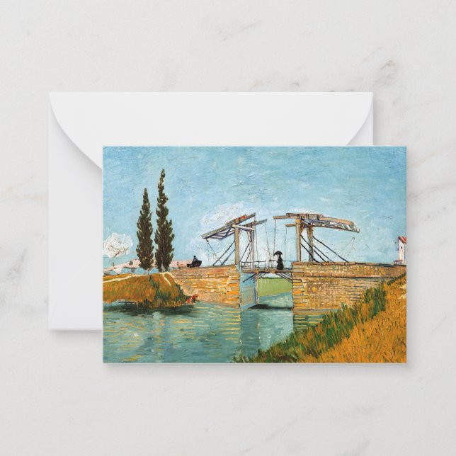 Tarjeta Pequeña Vincent van Gogh - Puente Langlois en Arles #3 (Anverso)